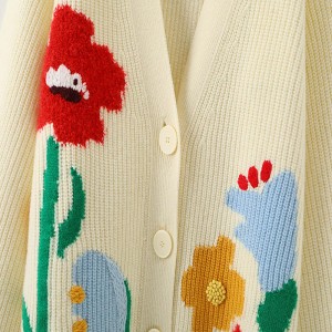 Projektantki Women\'s Sweters Customefisize Winder Hafted Hafted Damie Jacquard Loose Cardigan Sweter Women For Woman