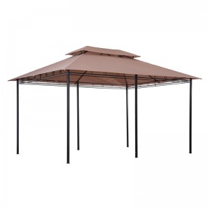 10 \\\\ \'x 13 \\\\\' Outdoorowa miękka altana pergola z zasłonami, 2-poziomowa altana stalowana patio, Khaki