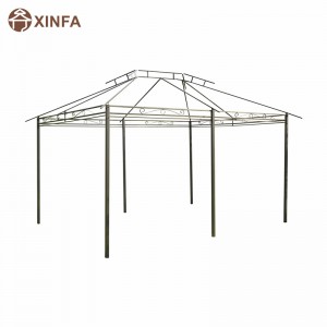 10 \\\\ \'x 13 \\\\\' Outdoorowa miękka altana Pergola z zasłonami, 2-poziomowa altana z ramy stalowejna patio, szare szare