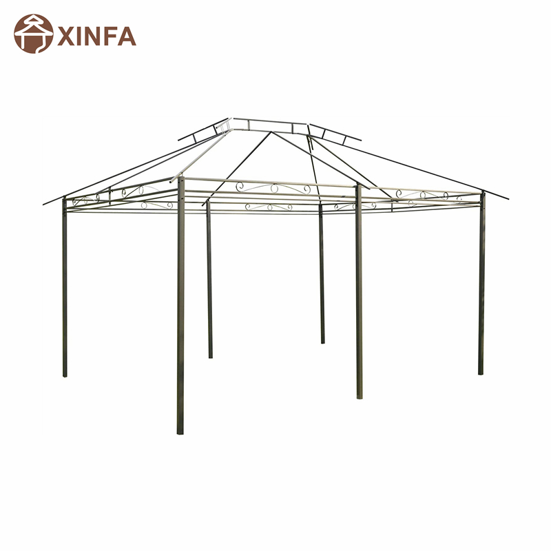 10 \\ 'x 13 \\' Outdoorowa miękka altana Pergola z zasłonami, 2-poziomowa altana z ramy stalowejna patio, szare szare