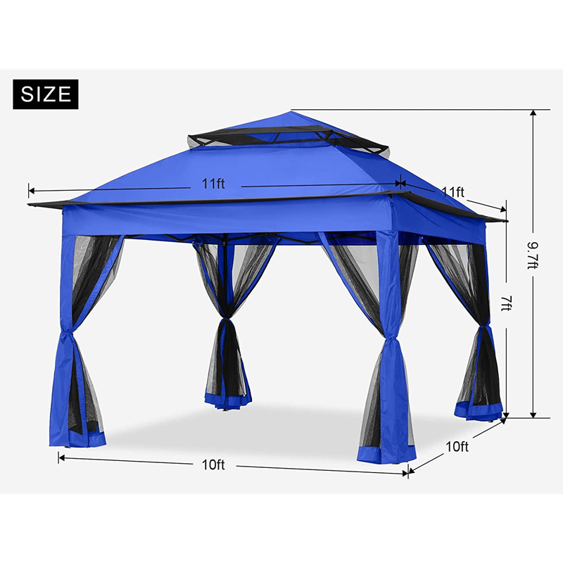 Garden Supplies Pergola Aluminium Gaze Outdoor Aktywność Zastosowanie z siatką komarów,niebieski