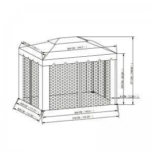 10 stóp x 12 stóp. Gazana zewnątrz Zastosowanie z siecią komarów, czekolady