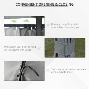 10 \\\\ \'x 13 \\\\\' Outdoor Patio Gaze Bancher z 6 zdejmowanymi ścianami bocznymi, szarymi