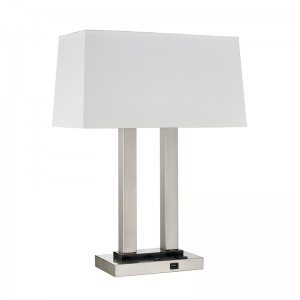 Podwójnanocna lampa stołowa w pokoju gościnnym