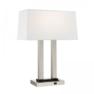 Podwójnanocna lampa stołowa w pokoju gościnnym