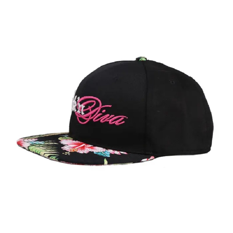 Śmieszne OEM 100% poliestru podbrejowego haft tropic druk 2 ton snapback czapka