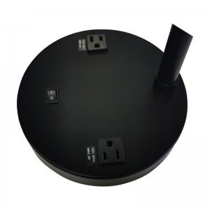 Dwa tony lampka biurka z czarnym i jasnożółtym wykończeniem, przełącznik rockera ON/off i dwa wygodne sklepy w pokoju gościnnym