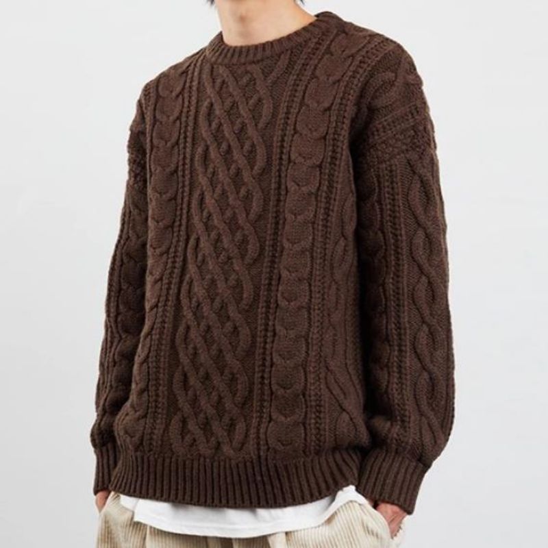 Solidny kolor elegancki swobodny sweter z dzianinami