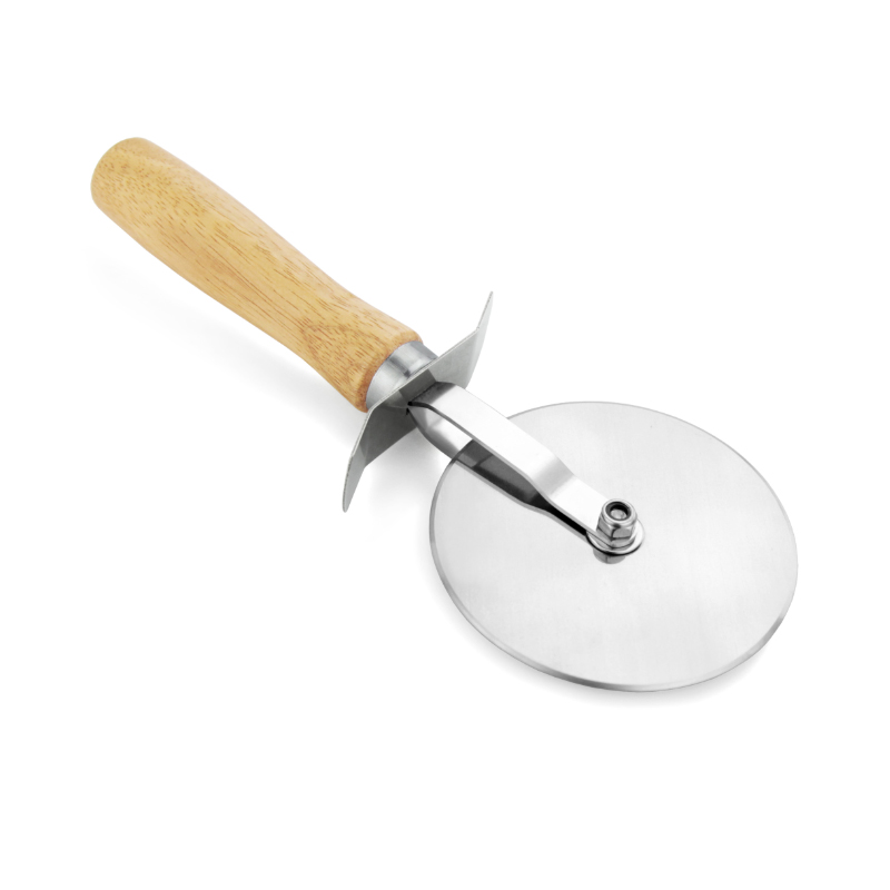 Pizza Wheel Cutter ze stalinierdzewnej Pizza Pizza Machine Pizza Pizza Pizza z drewnianym uchwytem łatwy do czyszczenia