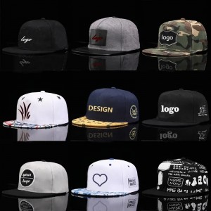 Popularny logo haft 3D Flat Eaves Baseball Hat Summer Boy Cool Female Hip-Hop Snapback Cap