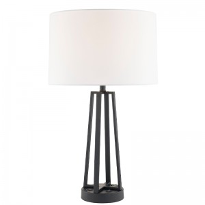 Dark Bronze Nightsand Light z przełącznikiem rockowym ON/off, wygodnym punktem sprzedaży i portem ładowania USB w hotelowym pokoju gościnnym