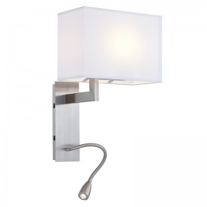 Hotel Hotel Tinkonce z szczotkowanym wykończeniemniklu i prostokątnym odcieniem tkaniny w hotelu typowy pokój gościnny