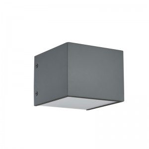 Hotelowa lampka ścienna z pomalowanym płaskim szarym wykończeniem i zintegrowaną diodą LED w hotelu typowy pokój gościnny