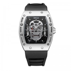 Moda czaszka kwarcowa zegarek Baogela Creative Dial zegarek dla mężczyzn zegar Gold Life Waterproof Men Watches Sport Style 1612