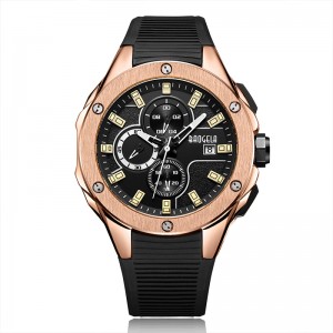 Baogela Luksusowa marka Mężczyźni Silikonowe zegarki sportowe Watch Watch Man Man Chronograph Quartz Na rękę Relogio Masculino Rose 22608
