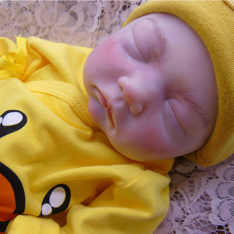 Wysoka symulacja Odrodzona lalka Silikonowa Odrodzona dziecko śpi silikonowy odrodzony lalka realistyczna (po makijażu)