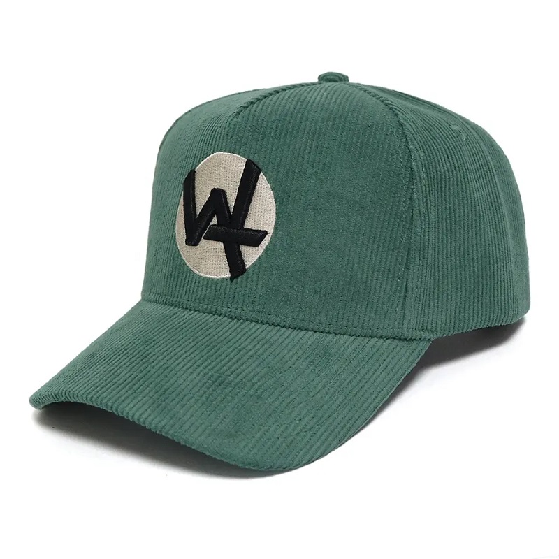 Niestandardowe wykonane fabryka 5 panelu baseballowa czapka zielona sztrutowa kapelusz z logo haftowym 3D bawełniane pałące potępione czapki zimowe