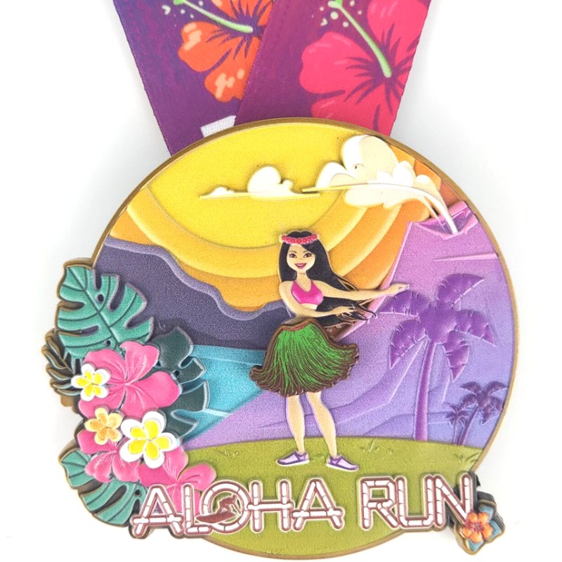 Custom Race Medals Classic Aloha Run Medals 3D Printed Marathon Medals Fun Run Medals Medals Medale