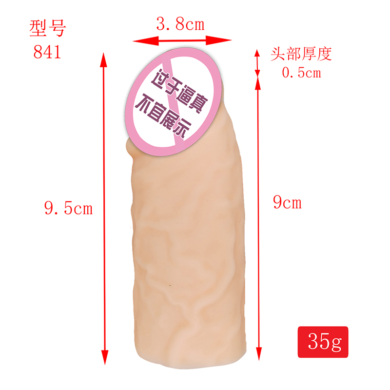 841 Realistyczne penis rękawy penisowe Penis Exterdent dla mężczyzn wielokrotnego użytku płynnego krzemowego dildo penis Extender dla mężczyzn