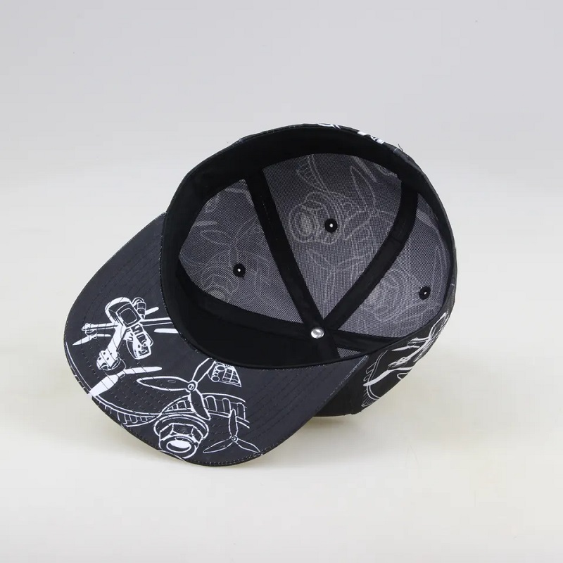 Hurtowa moda Flat Brim Allover Sublimacja Wydrukowane 5 paneluniestandardowe czapki i czapki Snapback