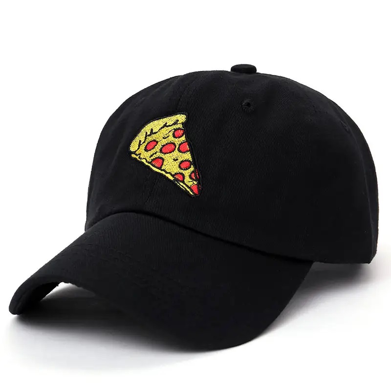 Nowa pizza haft haftowa tata ciężarówki ciężarówki bawełniany kapelusz dla kobiet regulowany rozmiar czapki baseballowej sportowy sport