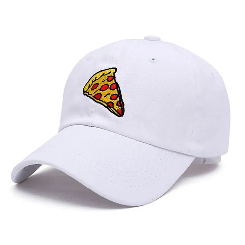 Nowa pizza haft haftowa tata ciężarówki ciężarówki bawełniany kapelusz dla kobiet regulowany rozmiar czapki baseballowej sportowy sport