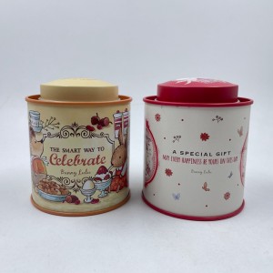 Tinplate okrągły herbata Caddy Candy Snack Packaging Box