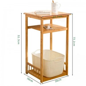 2 -poziomowy bambusowy drewniany magazyn boczny szafkanocna stół końcowy