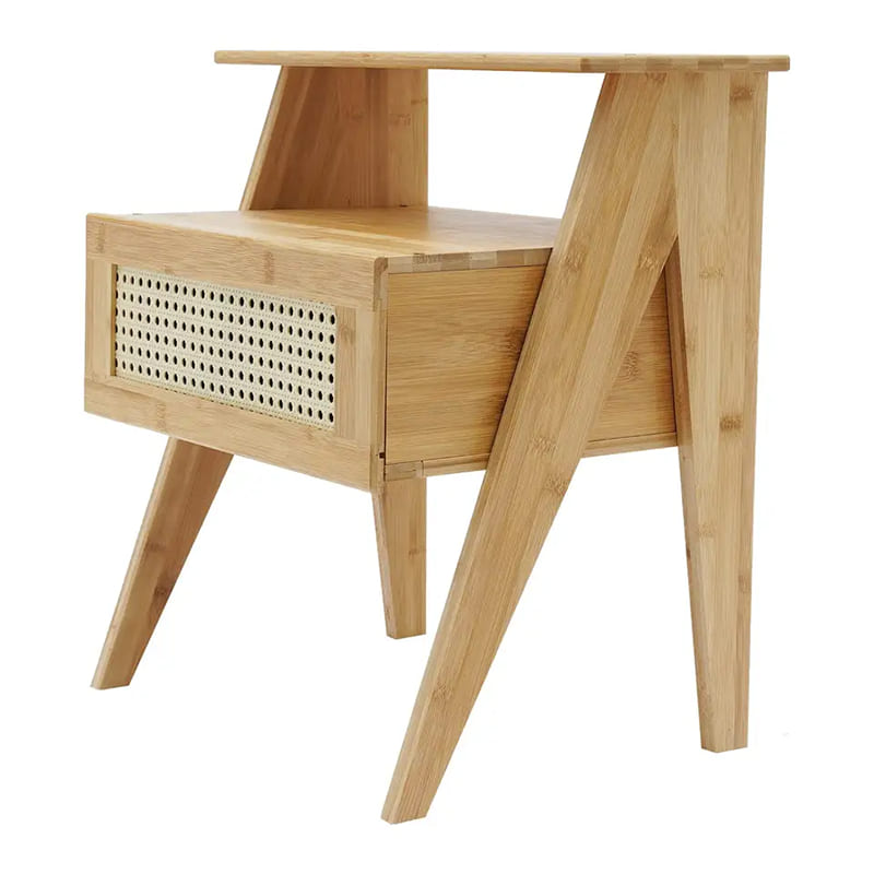 2 poziomy bambusowego stolika końcowego z szufladami szafkinocne dla małych przestrzeni do przechowywania stojak boczny do sypialni