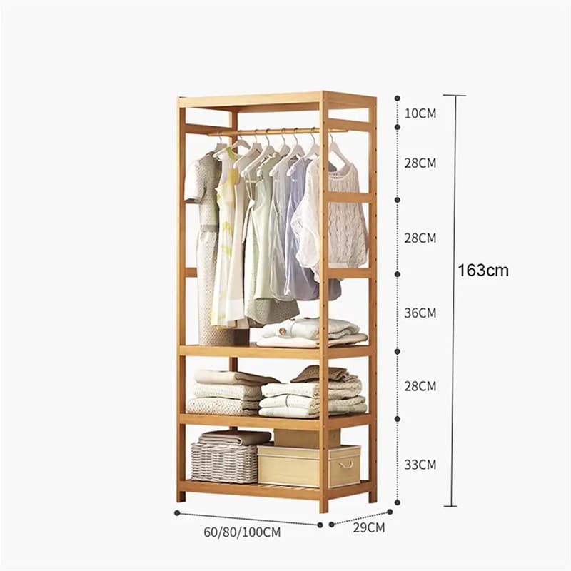 Trzy -warstwowy stojakna solidne wyrzuty Wieszkantki Wyświetlacz Bamboo Rack