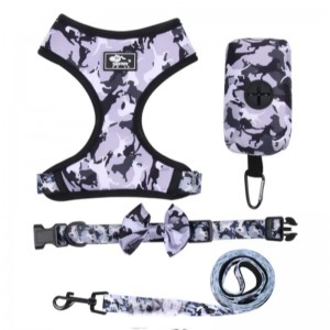 Niestandardowe luksusowe szczeniaki smyczowe kołnierz Regulowany dla zwierząt domowych Bandana Odwracalna i oddychającaneoprenowe zestawy uprzęży psów