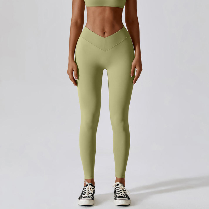 SC1094 Czterokierunkowy oddychający oddychający V Cut Nylon Spandex Leggins