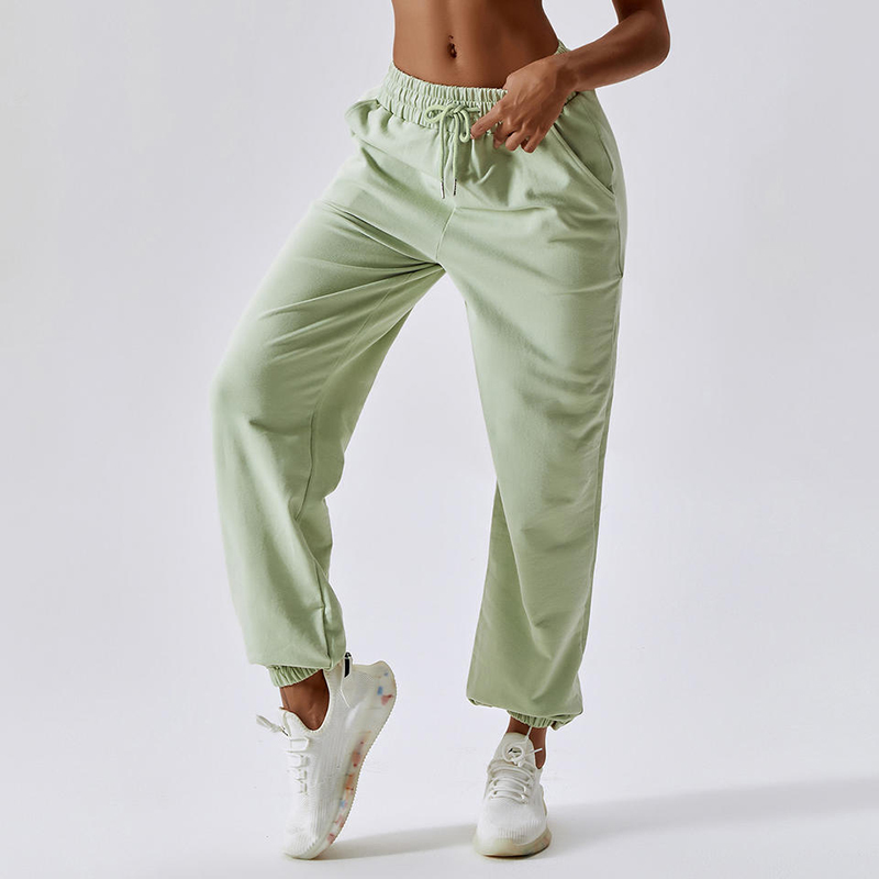 SC10129 Solid Elastyczne talii dresowe spodnie dresowe kobiety w luźne spodnie sporne spodnie joggery wysokie talii spodnie