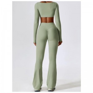 SC9272 Zestawy jogi fitness Women 2023 Długie rękaw Sport Bra Gym Spodnie Dwuczęściowe zapalone legginsy zużycia