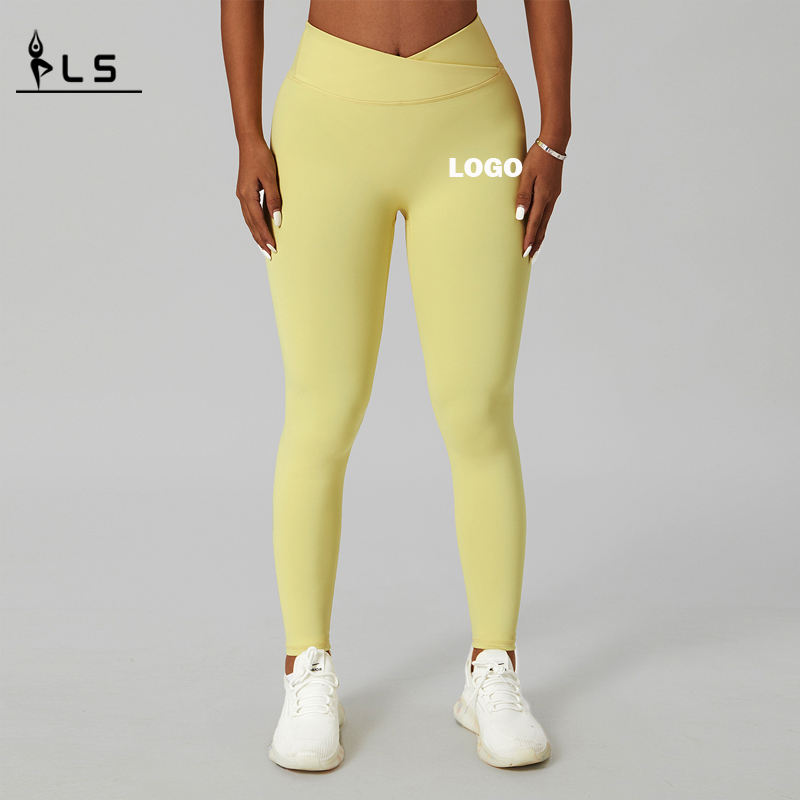 SC10101012 Bezproblemowenylonowe elastanowe legginsy dla kobiet pchnij oddychające V Kształtu Pantgings Yoga