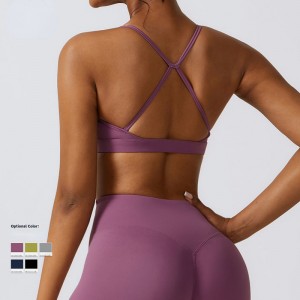 SC10168 Soft Suppression Compression Yoga Seks Sport Bra Cross Back Yoga Sports Bra High Impact Wyściółka
