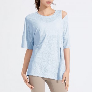 SC10262 T-shirt luźne swobodne fitness joga z krótkim rękawem top joga t koszule fitness