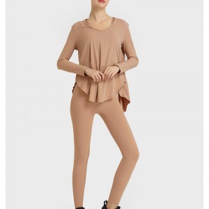 SC10272 T-shirt luźne swobodne fitness joga z długim rękawem joga joga damska koszula gimnastyczna