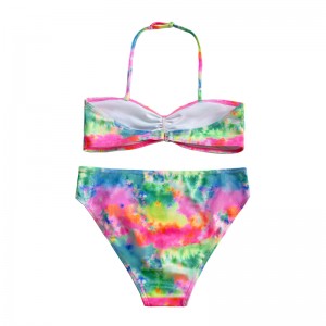 Kostium kąpielowy dla dzieci z kantarkiem i gradientowym kolorem