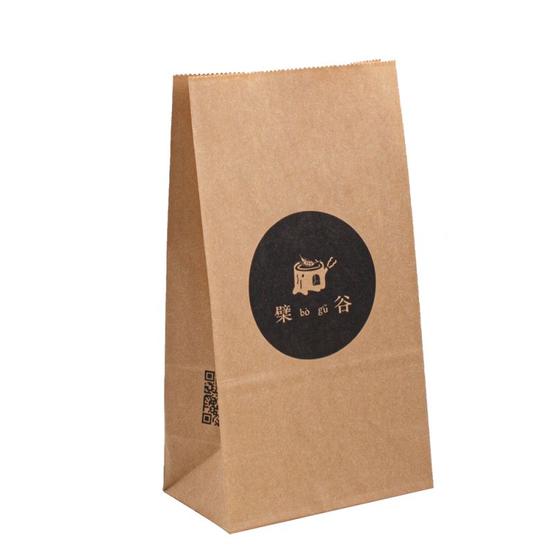 Papieroweniestandardowe papierowe torba Logo Brązowe opakowanie hurtowe opakowanie w torbie z jedzeniem