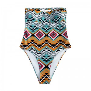 Seksowna bez ramiączek etniczna jednoczęściowa