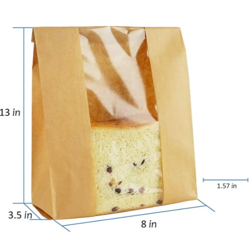 Niestandardowe druk papierowy torba do chleba z uszczelką okienną opakowanie torba chlebowa Pakowanie do przechowywania