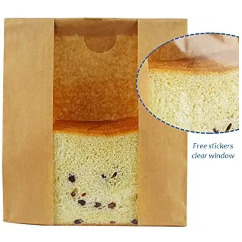 Niestandardowe druk papierowy torba do chleba z uszczelką okienną opakowanie torba chlebowa Pakowanie do przechowywania