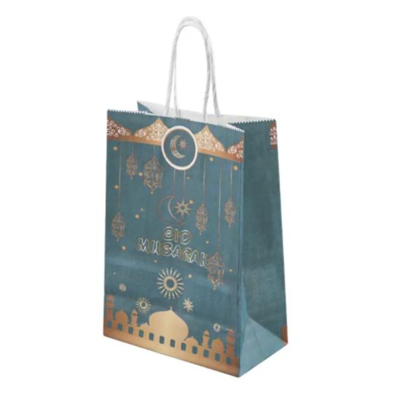 Hurtowe Eid Mubarak Party Gift Kraft Paper Bag Islamski muzułmański festiwal dekoracja Ramadan Goodie Bags