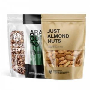 Niestandardowe wydrukowane opakowanie torby ziplock kraft Paper Stand Up torebka z zamkiem błyskawicznym i oknem