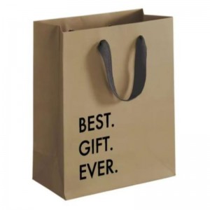 Biodegradowalne wielokrotne użycieniestandardowe logo drukowane brązowe kraft rzemieślnicze butikowe torbyna zakupy z wstążką