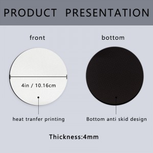 Sublimacja podstawki śladki Neopren kwadratowe okrągłe podstawki donapojów szynki samochodowe sublimacja pusta