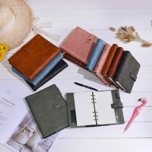 Skórzany pamiętniknapełnionynotebook spiral Journal Binder Portfolio- A5&A6