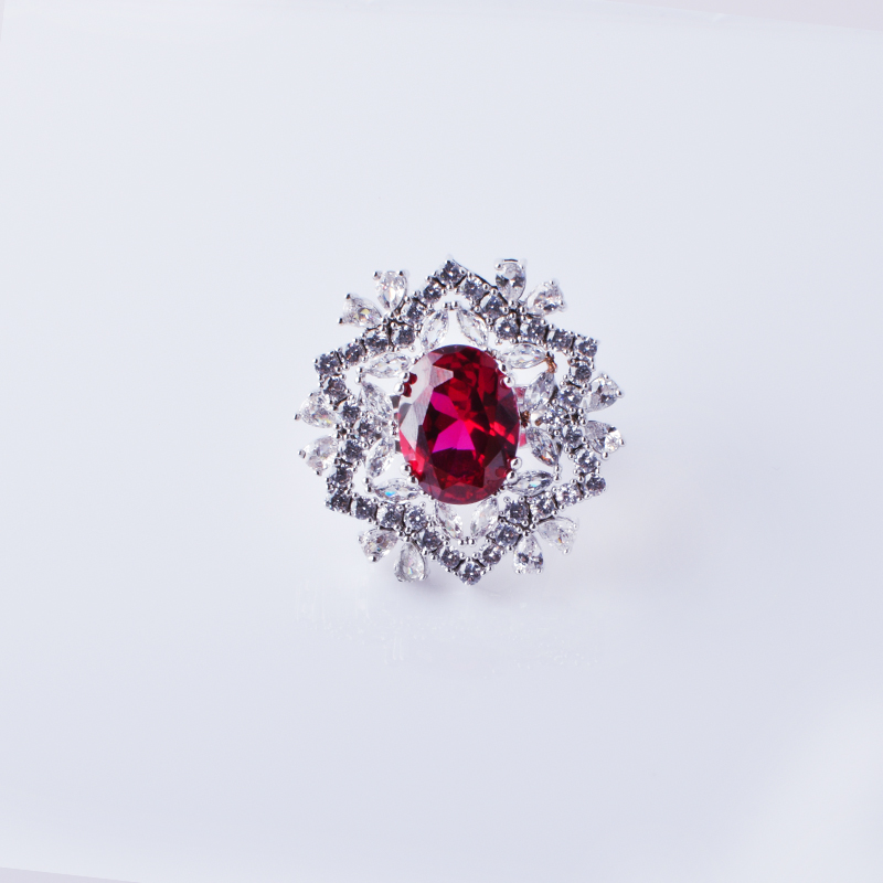 Hongde elegancki koło zniebieską sześcienną cyrkonią pierścionki zaręczynowe stalinierdzewne dla kobiet biżuteria ślubna srebrna kolor