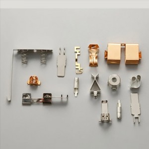 Części do tłoczenia metali Miedź Stal Elektryczna Elektryczna Elektroniczna Odłamki stykowe baterii kontaktowej